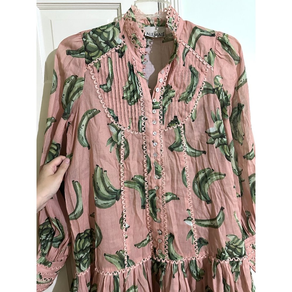 Alemais Pink Mini Dress with Green Banana Print - Picture 7 of 16
